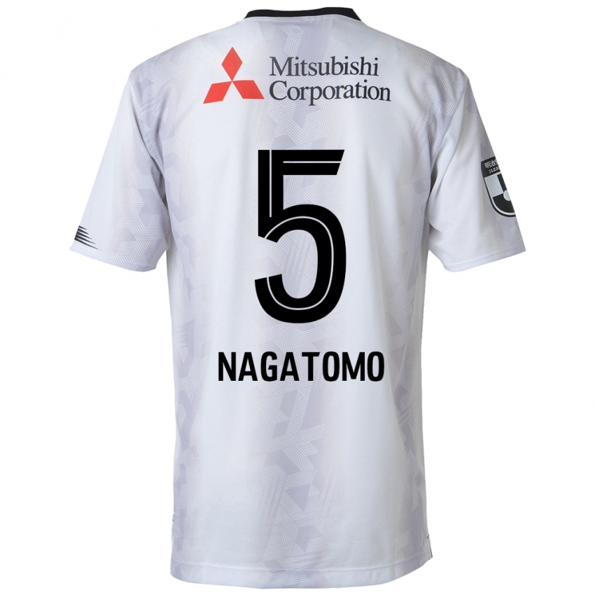 Lapset Yuto Nagatomo #5 Valkoinen Musta Vieraspaita 2024/25 Lyhythihainen Paita T-Paita