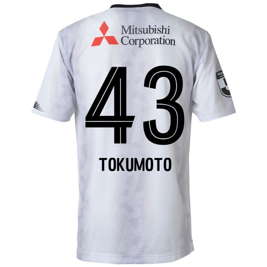 Lapset Shuhei Tokumoto #43 Valkoinen Musta Vieraspaita 2024/25 Lyhythihainen Paita T-Paita