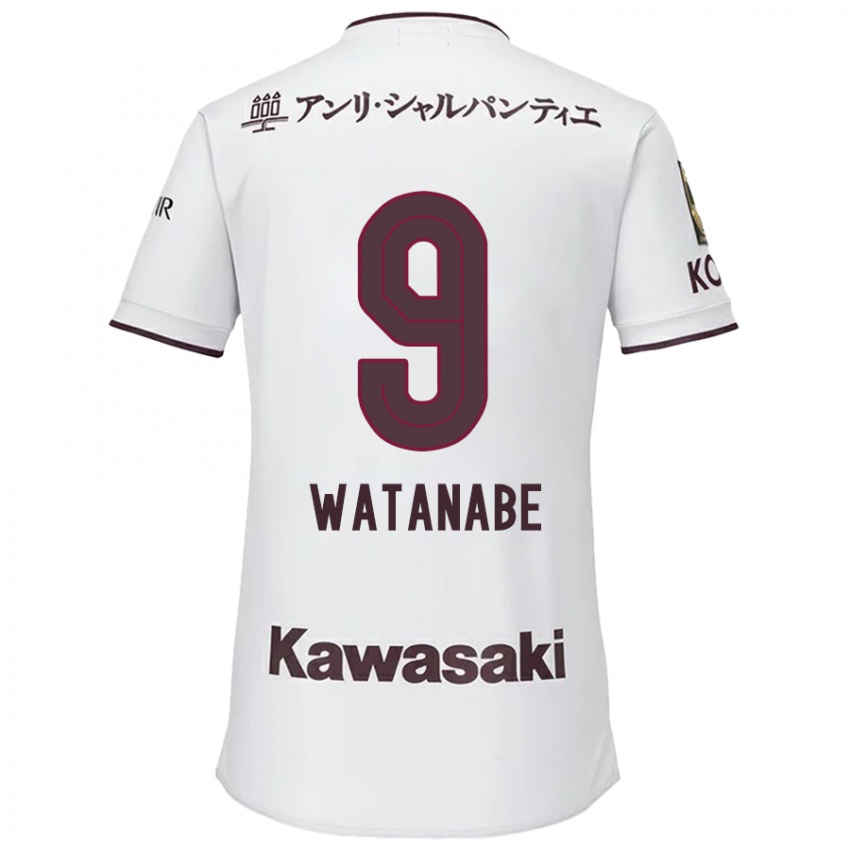 Lapset Hayato Watanabe #9 Valkoinen Punainen Vieraspaita 2024/25 Lyhythihainen Paita T-Paita