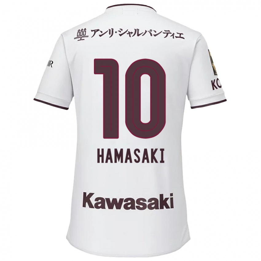 Lapset Kento Hamasaki #10 Valkoinen Punainen Vieraspaita 2024/25 Lyhythihainen Paita T-Paita