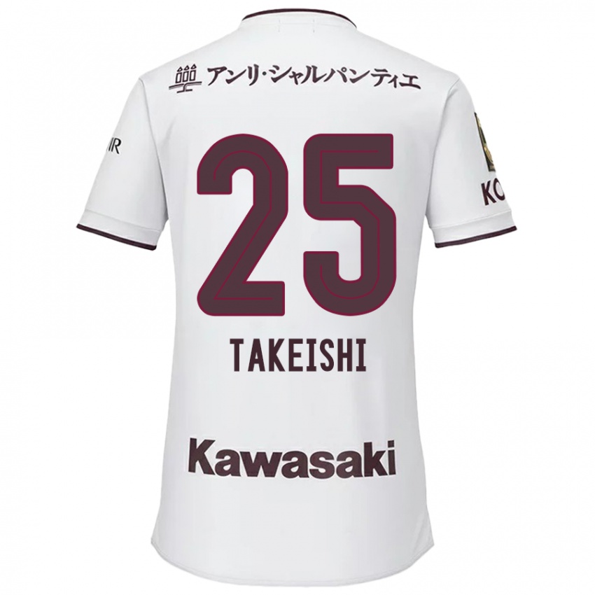 Lapset Tsubasa Takeishi #25 Valkoinen Punainen Vieraspaita 2024/25 Lyhythihainen Paita T-Paita