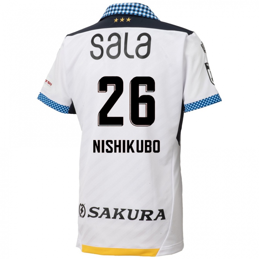 Lapset Shunsuke Nishikubo #26 Valkoinen Musta Vieraspaita 2024/25 Lyhythihainen Paita T-Paita