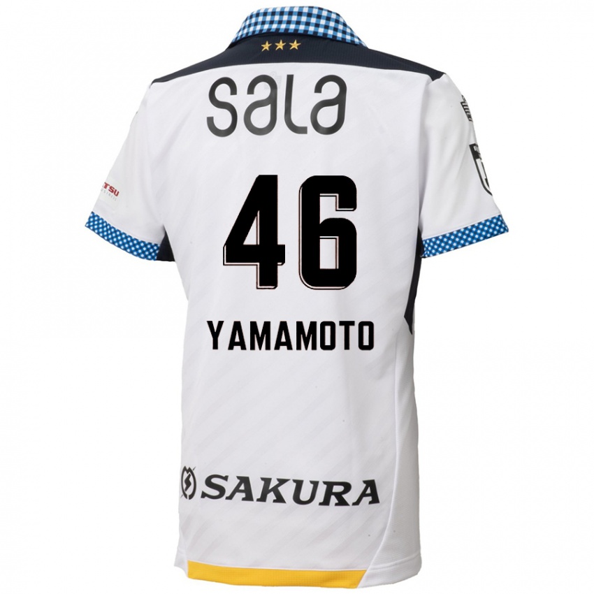 Lapset Shota Yamamoto #46 Valkoinen Musta Vieraspaita 2024/25 Lyhythihainen Paita T-Paita