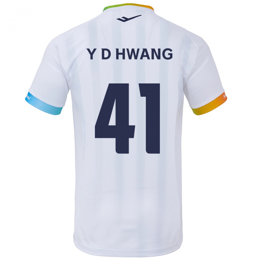 Lapset Do-Yoon Hwang #41 Valkoinen Sininen Vieraspaita 2024/25 Lyhythihainen Paita T-Paita