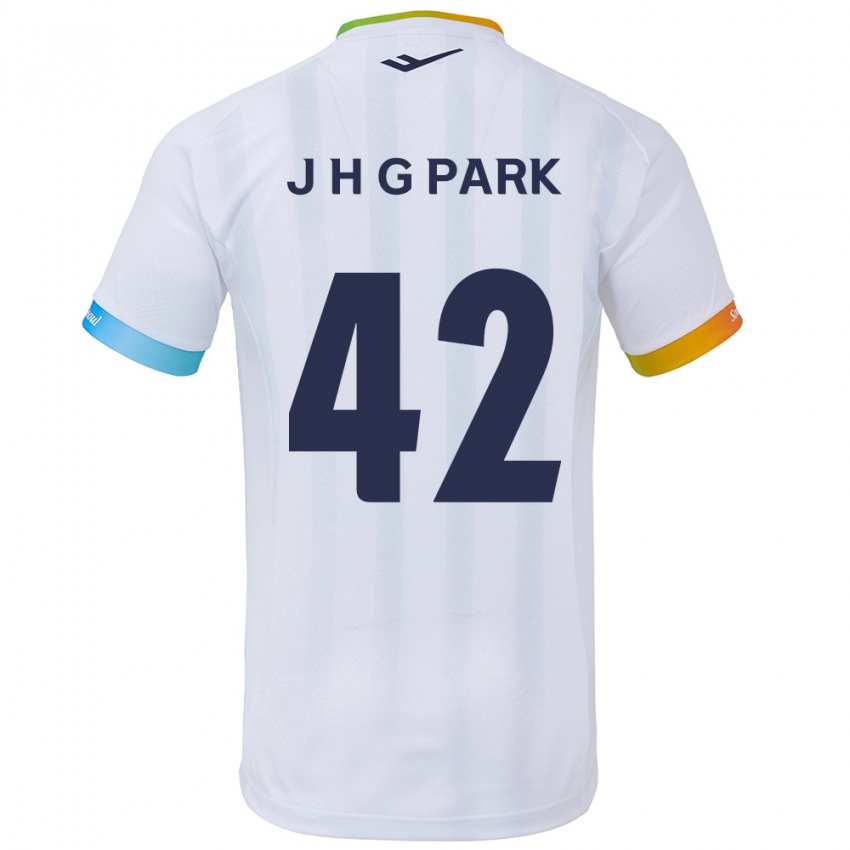 Lapset Jang Han-Gyeol Park #42 Valkoinen Sininen Vieraspaita 2024/25 Lyhythihainen Paita T-Paita