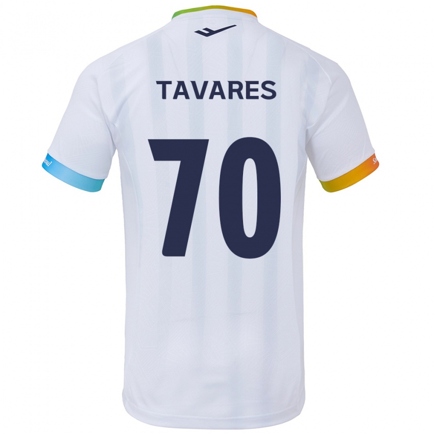 Lapset Ronaldo Tavares #70 Valkoinen Sininen Vieraspaita 2024/25 Lyhythihainen Paita T-Paita