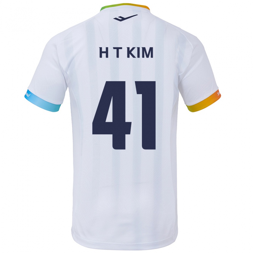 Lapset Tae-Ho Kim #41 Valkoinen Sininen Vieraspaita 2024/25 Lyhythihainen Paita T-Paita