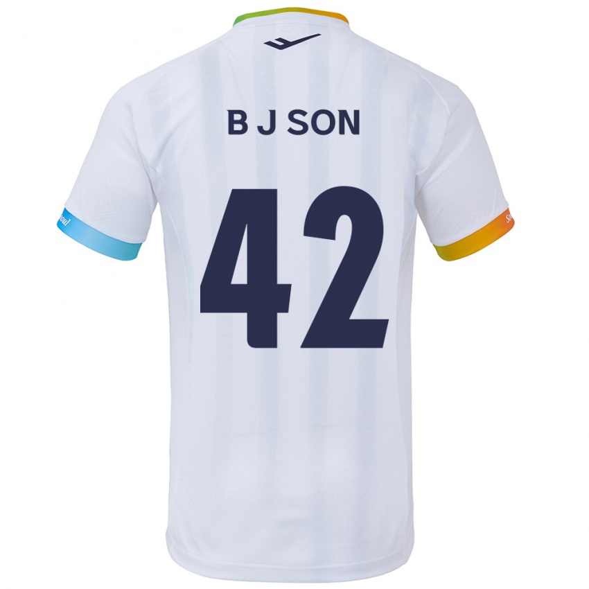 Lapset Jeong-Beom Son #42 Valkoinen Sininen Vieraspaita 2024/25 Lyhythihainen Paita T-Paita