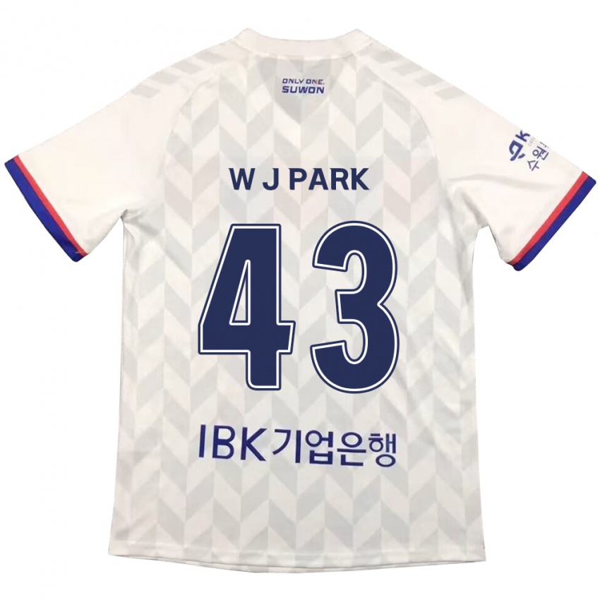 Lapset Jin-Woo Park #43 Valkoinen Sininen Vieraspaita 2024/25 Lyhythihainen Paita T-Paita