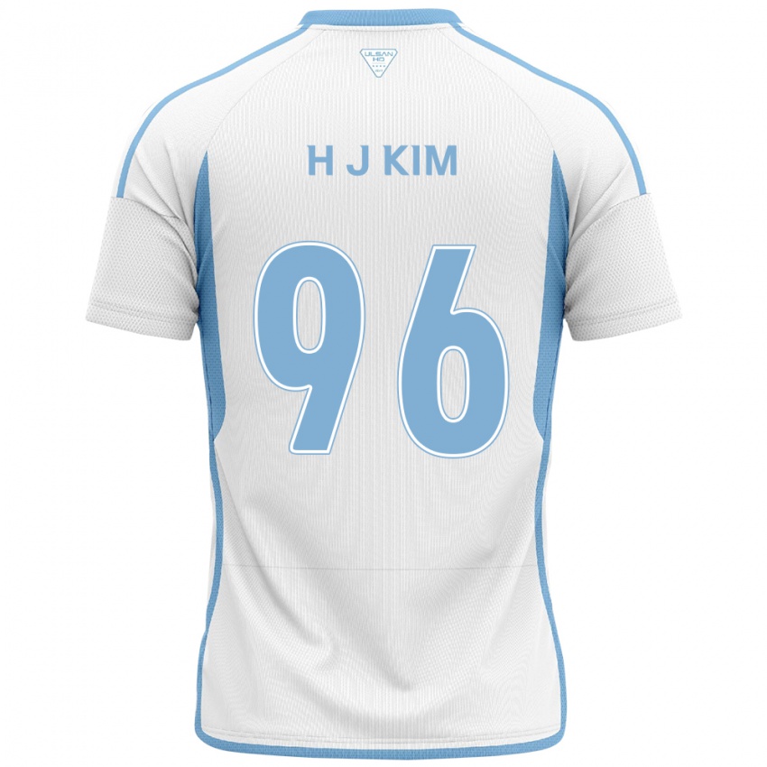 Lapset Ji-Hyun Kim #96 Valkoinen Sininen Vieraspaita 2024/25 Lyhythihainen Paita T-Paita