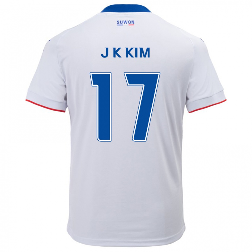 Lapset Kyeong-Jung Kim #17 Valkoinen Sininen Vieraspaita 2024/25 Lyhythihainen Paita T-Paita