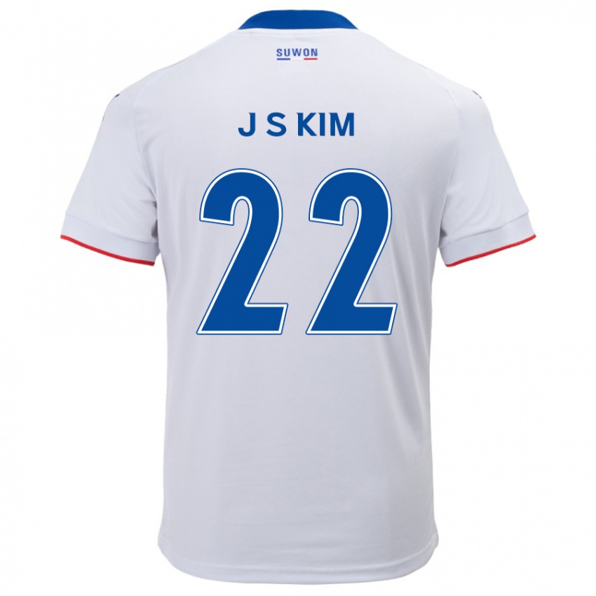 Lapset Sang-Jun Kim #22 Valkoinen Sininen Vieraspaita 2024/25 Lyhythihainen Paita T-Paita