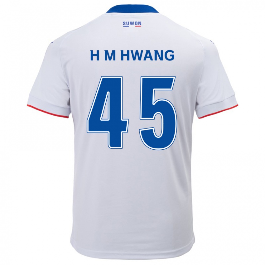 Lapset Myung-Hyun Hwang #45 Valkoinen Sininen Vieraspaita 2024/25 Lyhythihainen Paita T-Paita