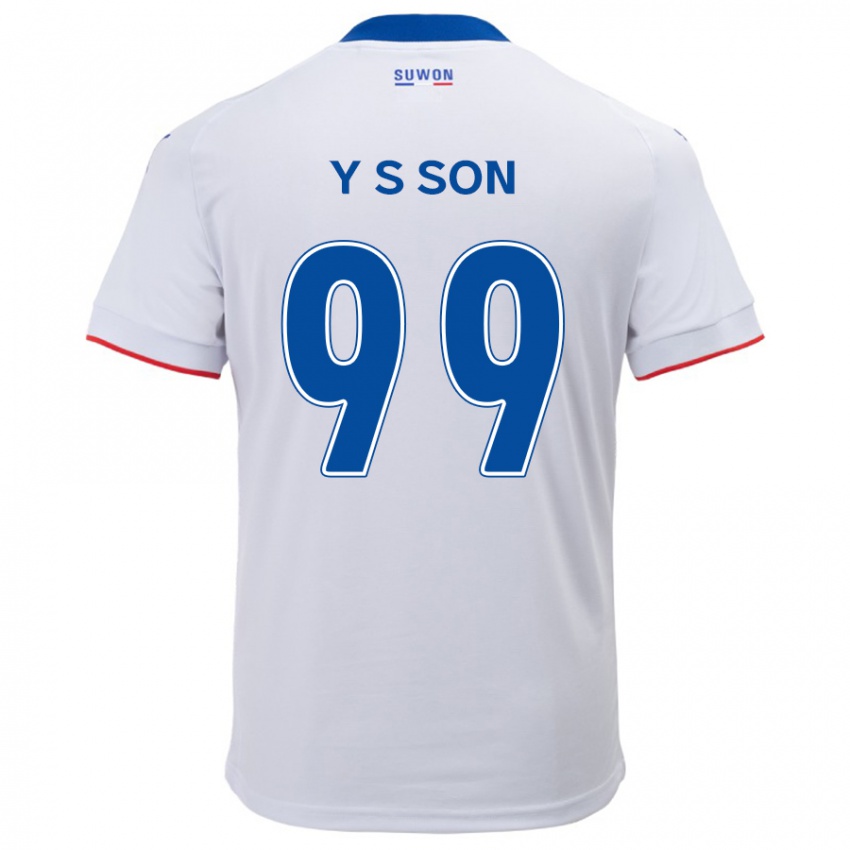 Lapset Suk-Yong Son #99 Valkoinen Sininen Vieraspaita 2024/25 Lyhythihainen Paita T-Paita