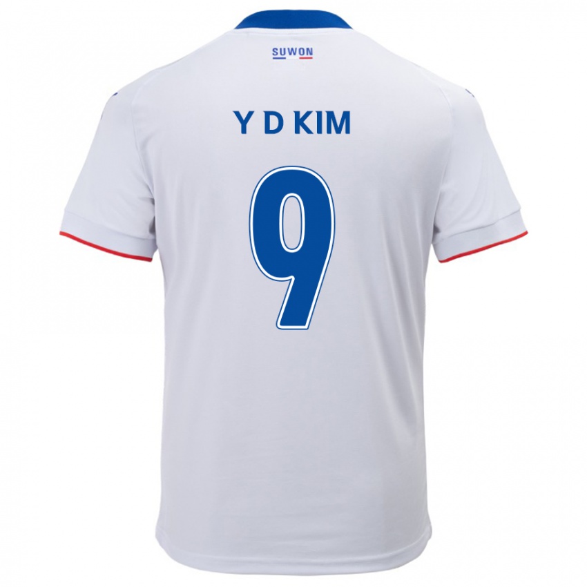 Lapset Dong-Yeon Kim #9 Valkoinen Sininen Vieraspaita 2024/25 Lyhythihainen Paita T-Paita