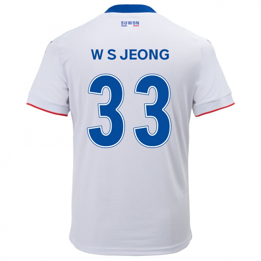 Lapset Seo-Woo Jeong #33 Valkoinen Sininen Vieraspaita 2024/25 Lyhythihainen Paita T-Paita