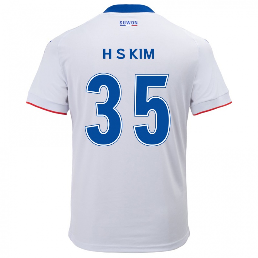 Lapset Seung-Hyun Kim #35 Valkoinen Sininen Vieraspaita 2024/25 Lyhythihainen Paita T-Paita