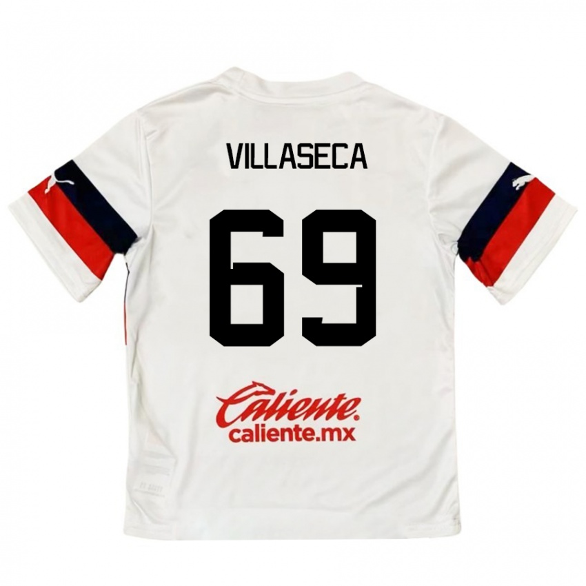 Lapset Daniel Villaseca #69 Valkoinen Punainen Vieraspaita 2024/25 Lyhythihainen Paita T-Paita