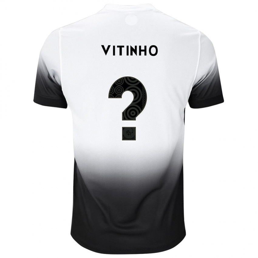 Miesten Vitinho #0 Valkoinen Musta Kotipaita 2024/25 Lyhythihainen Paita T-Paita