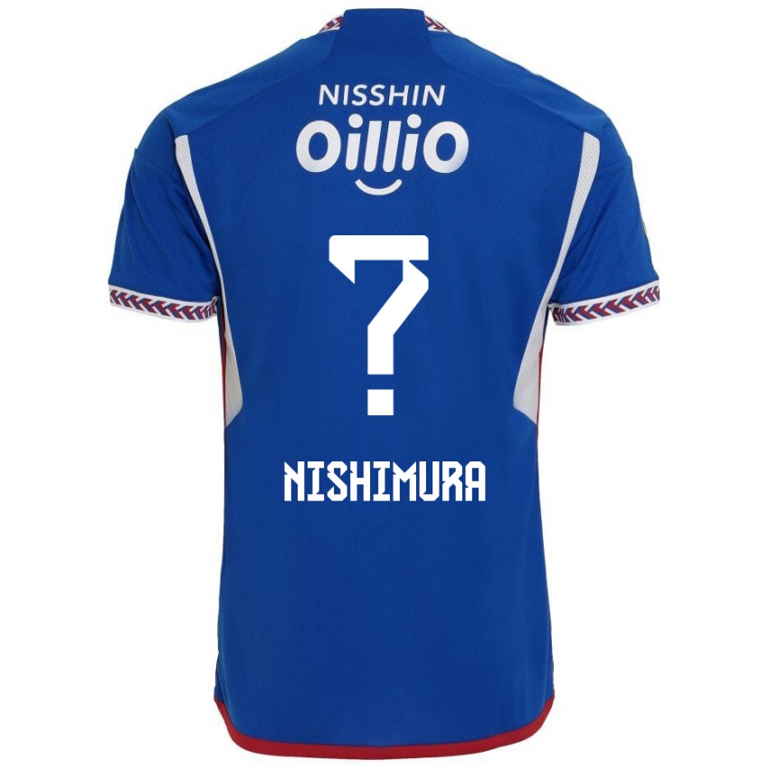 Miesten Takuma Nishimura #0 Sininen Valkoinen Punainen Kotipaita 2024/25 Lyhythihainen Paita T-Paita