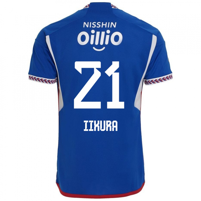 Miesten Hiroki Iikura #21 Sininen Valkoinen Punainen Kotipaita 2024/25 Lyhythihainen Paita T-Paita