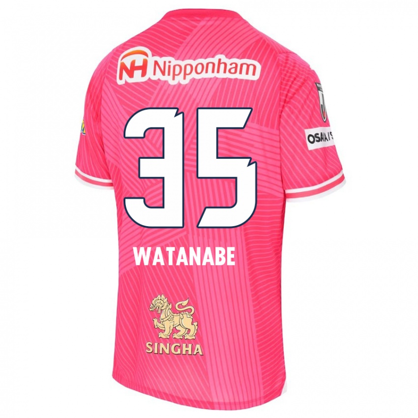 Miesten Ryo Watanabe #35 Vaaleanpunainen Valkoinen Kotipaita 2024/25 Lyhythihainen Paita T-Paita