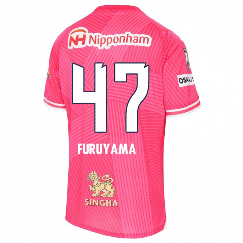 Miesten Kengo Furuyama #47 Vaaleanpunainen Valkoinen Kotipaita 2024/25 Lyhythihainen Paita T-Paita