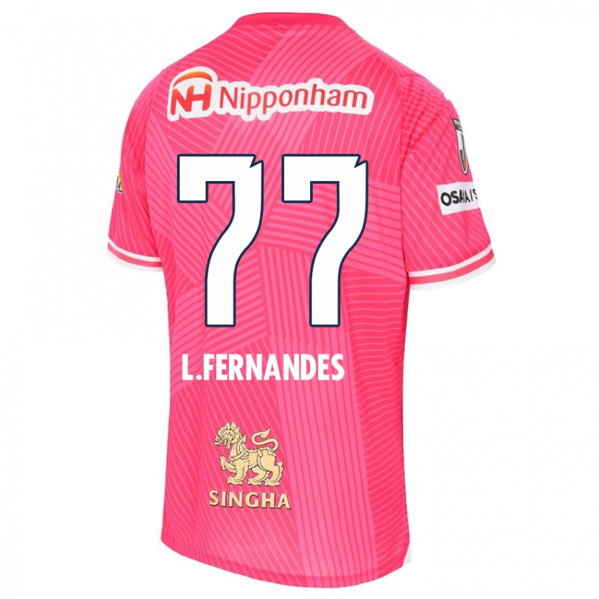 Miesten Lucas Fernandes #77 Vaaleanpunainen Valkoinen Kotipaita 2024/25 Lyhythihainen Paita T-Paita