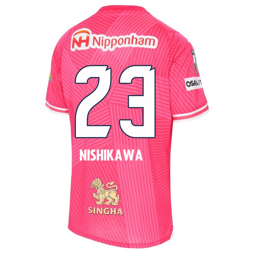 Miesten Hiroki Nishikawa #23 Vaaleanpunainen Valkoinen Kotipaita 2024/25 Lyhythihainen Paita T-Paita