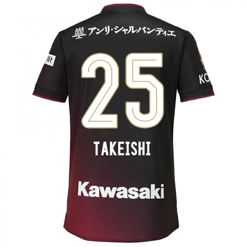 Miesten Tsubasa Takeishi #25 Musta Punainen Kotipaita 2024/25 Lyhythihainen Paita T-Paita