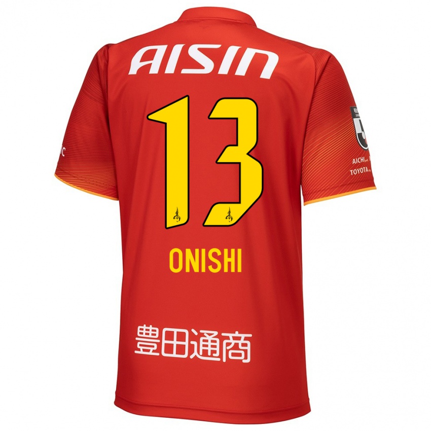 Miesten Ritsu Onishi #13 Punainen Valkoinen Keltainen Kotipaita 2024/25 Lyhythihainen Paita T-Paita