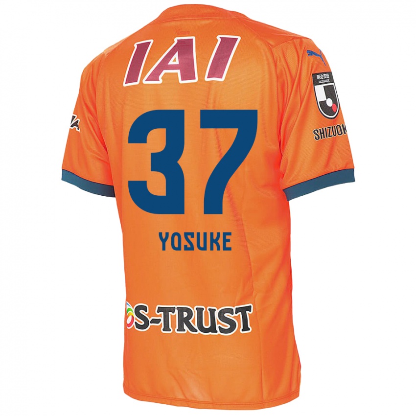 Miesten Yosuke Morishige #37 Oranssi Sininen Kotipaita 2024/25 Lyhythihainen Paita T-Paita