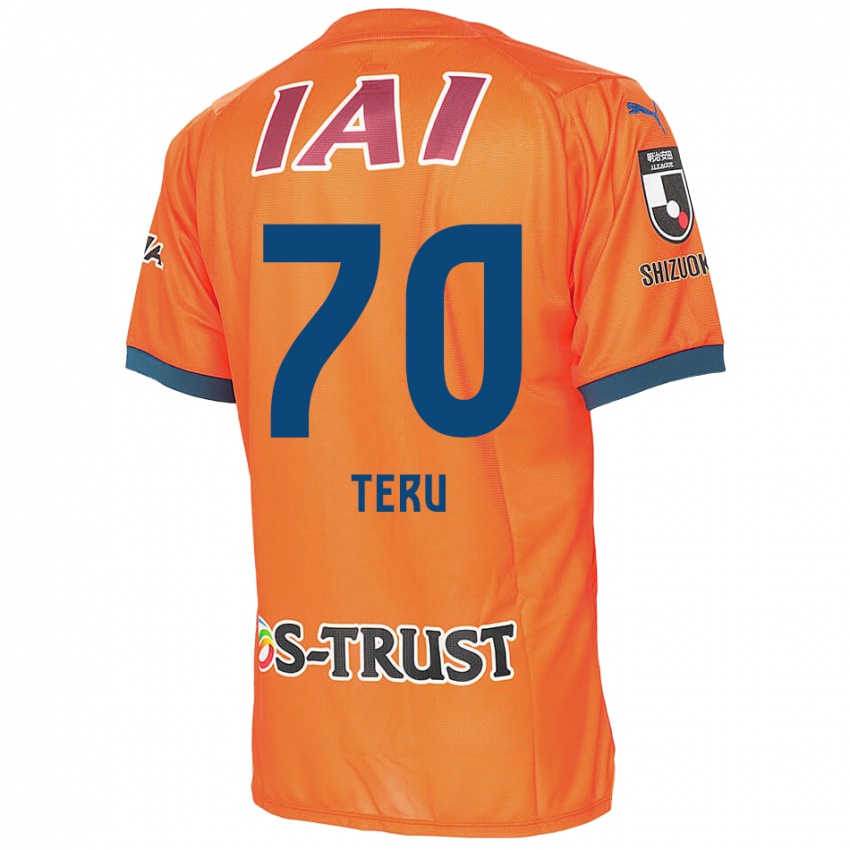 Miesten Teruki Hara #70 Oranssi Sininen Kotipaita 2024/25 Lyhythihainen Paita T-Paita