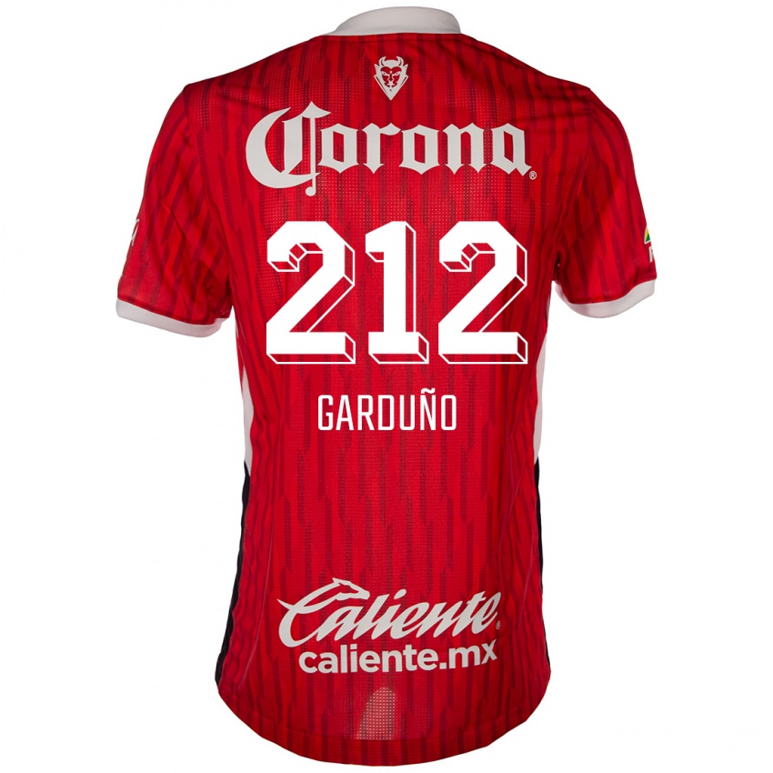 Miesten Carlos Garduño #212 Punainen Valkoinen Kotipaita 2024/25 Lyhythihainen Paita T-Paita