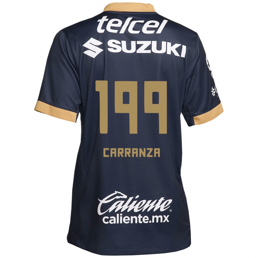 Miesten Kléber Carranza #199 Obsidian Gold Valkoinen Vieraspaita 2024/25 Lyhythihainen Paita T-Paita