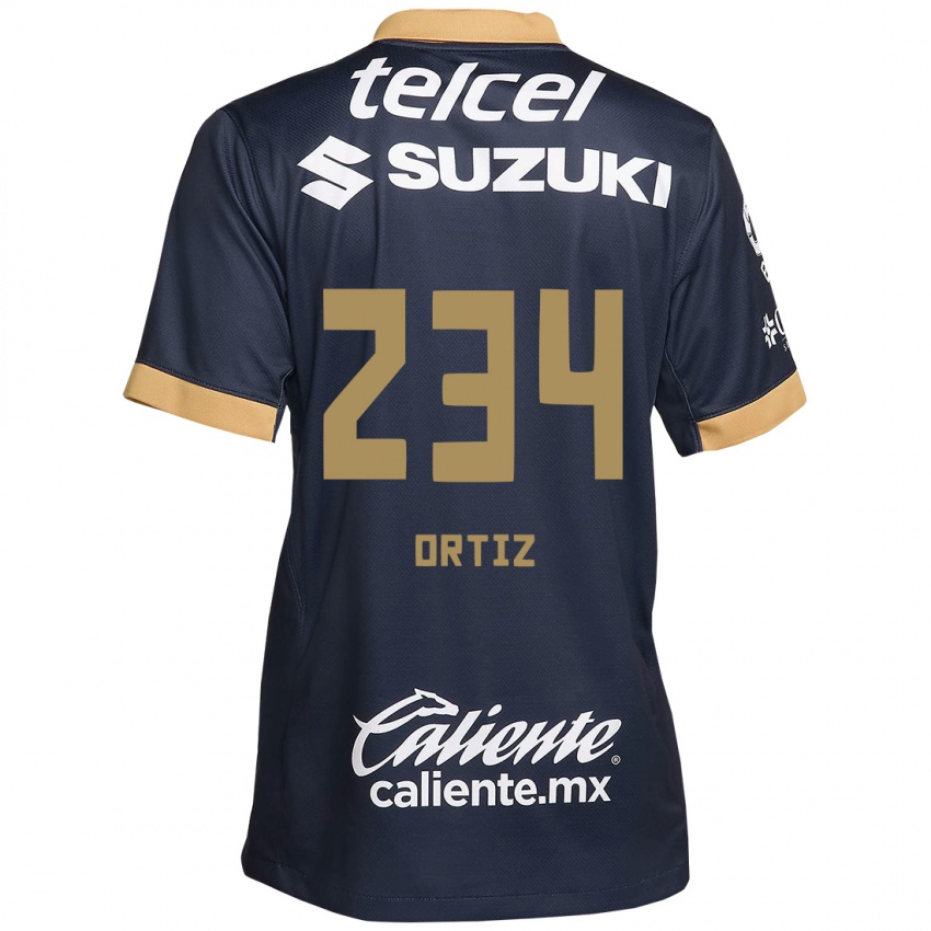 Miesten Jorge Ortiz #234 Obsidian Gold Valkoinen Vieraspaita 2024/25 Lyhythihainen Paita T-Paita