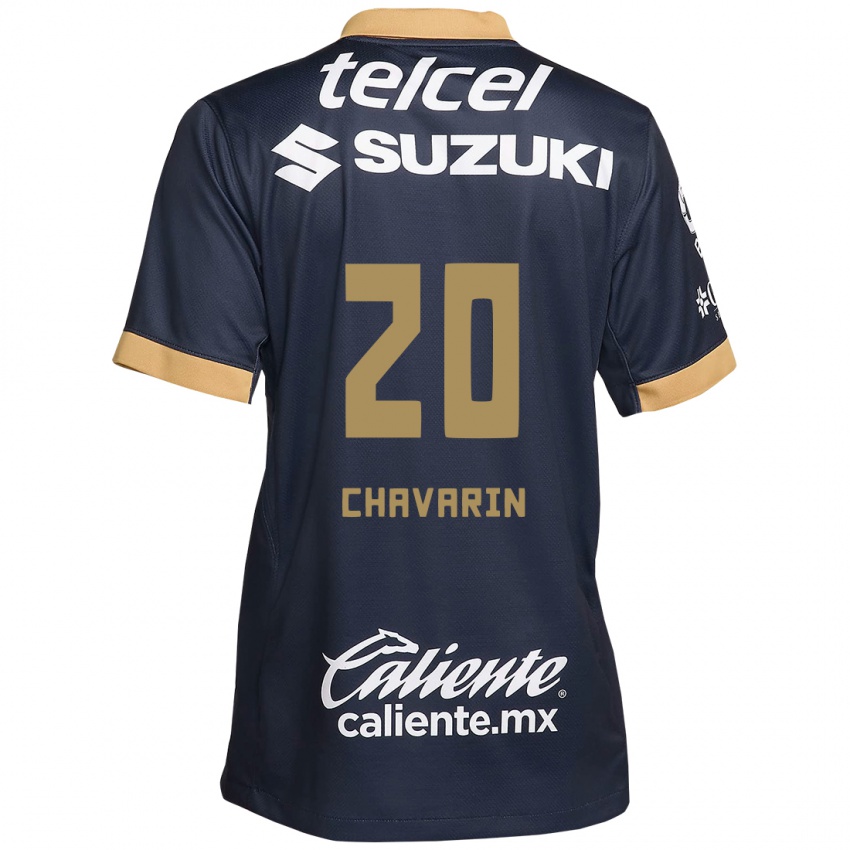 Miesten Aerial Chavarin #20 Obsidian Gold Valkoinen Vieraspaita 2024/25 Lyhythihainen Paita T-Paita