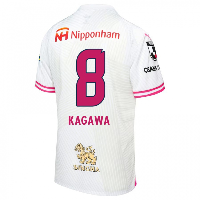 Miesten Shinji Kagawa #8 Valkoinen Pinkki Vieraspaita 2024/25 Lyhythihainen Paita T-Paita