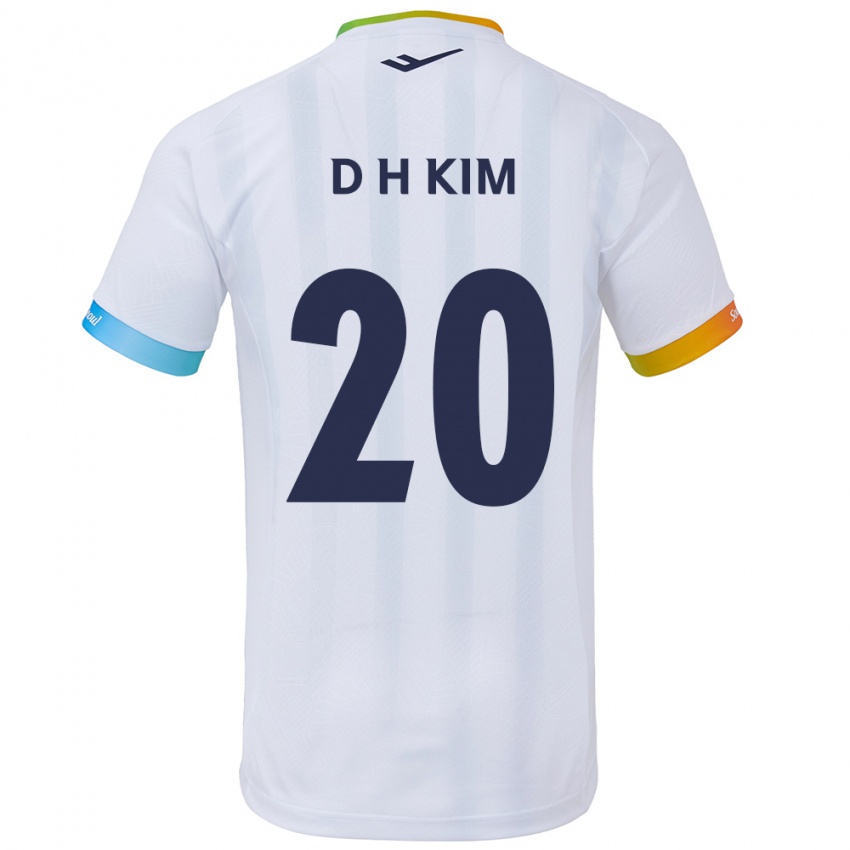 Miesten Hyeon-Deok Kim #20 Valkoinen Sininen Vieraspaita 2024/25 Lyhythihainen Paita T-Paita