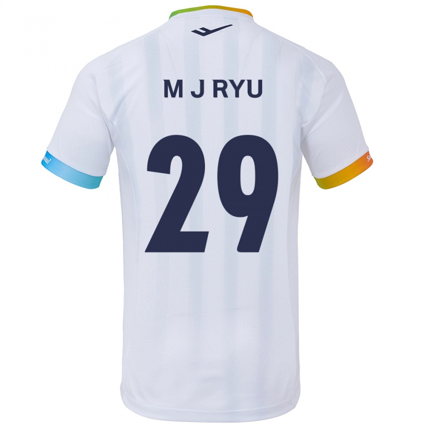 Miesten Jae-Moon Ryu #29 Valkoinen Sininen Vieraspaita 2024/25 Lyhythihainen Paita T-Paita