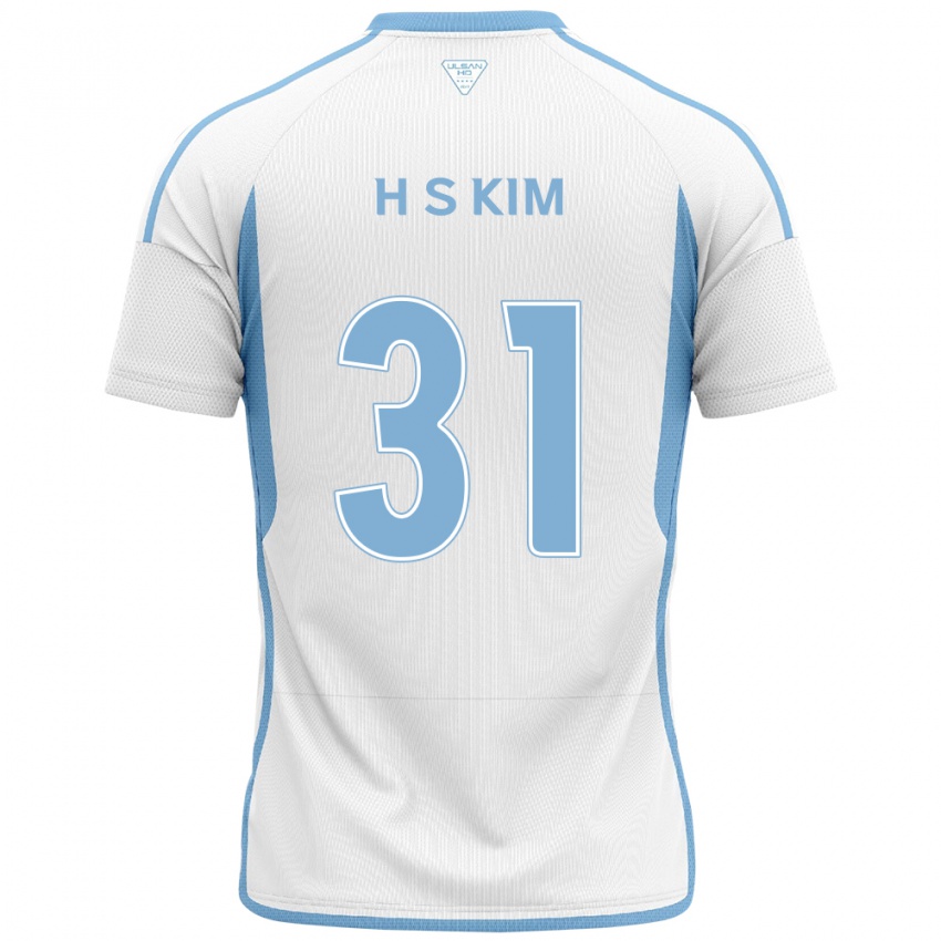 Miesten Se-Hyoung Kim #31 Valkoinen Sininen Vieraspaita 2024/25 Lyhythihainen Paita T-Paita