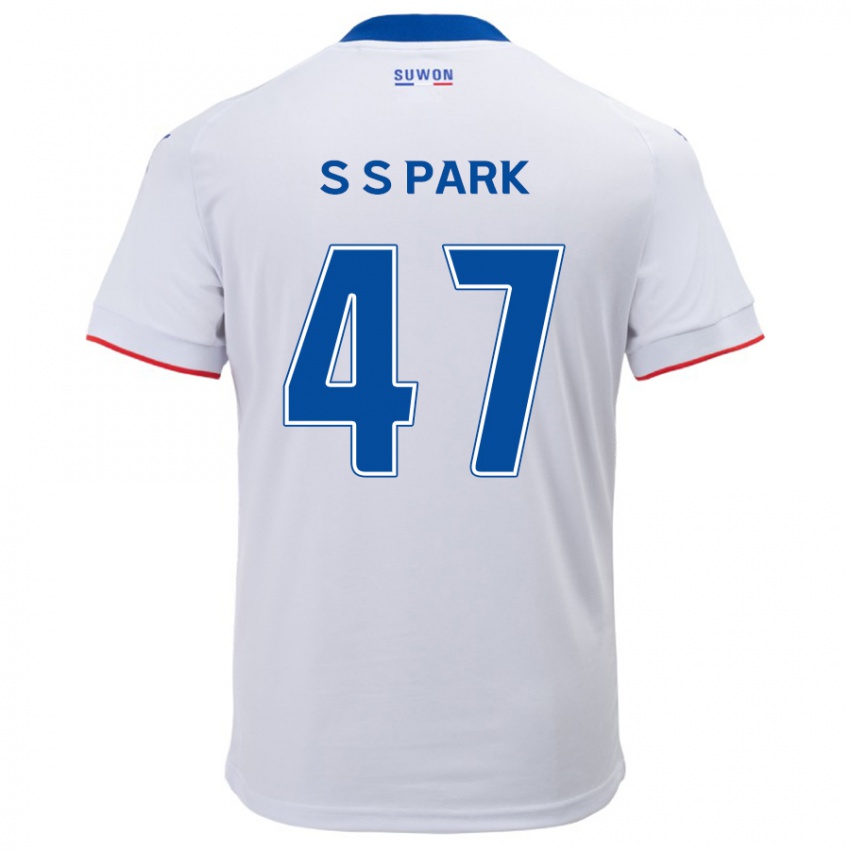 Miesten Seung-Soo Park #47 Valkoinen Sininen Vieraspaita 2024/25 Lyhythihainen Paita T-Paita