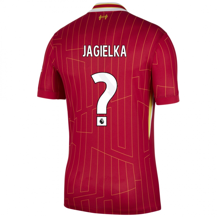 Lapset Zac Jagielka #0 Punainen Keltainen Valkoinen Kotipaita 2024/25 Lyhythihainen Paita T-Paita