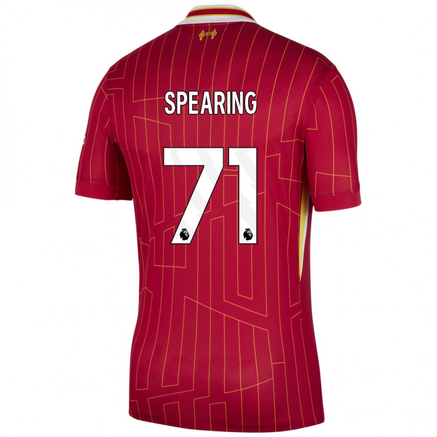 Lapset Jay Spearing #71 Punainen Keltainen Valkoinen Kotipaita 2024/25 Lyhythihainen Paita T-Paita