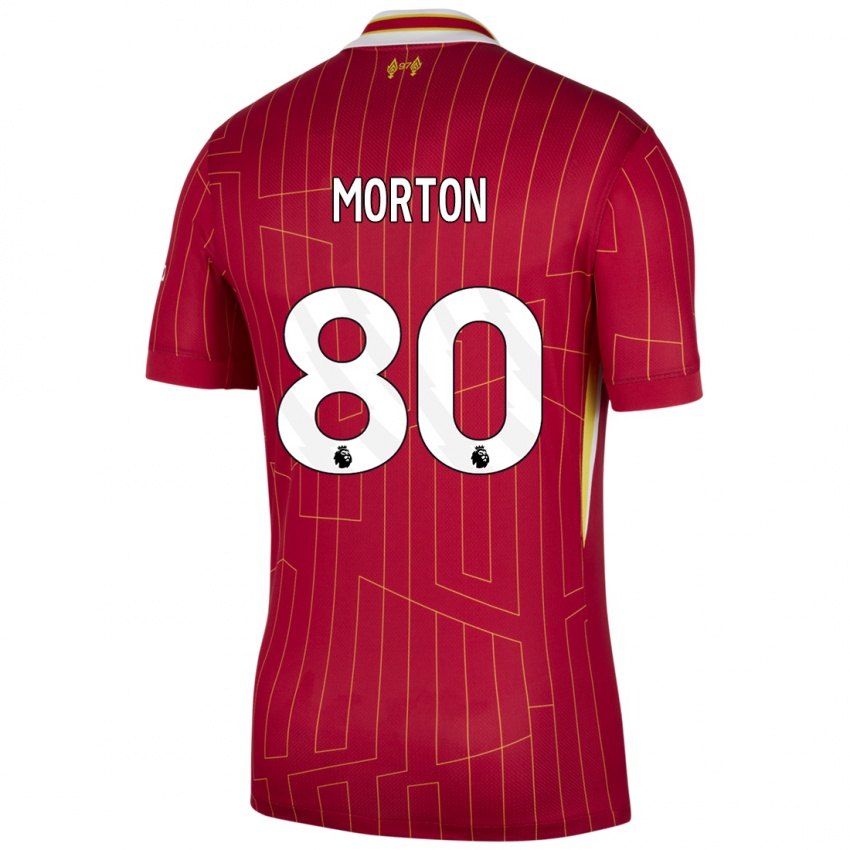 Lapset Tyler Morton #80 Punainen Keltainen Valkoinen Kotipaita 2024/25 Lyhythihainen Paita T-Paita