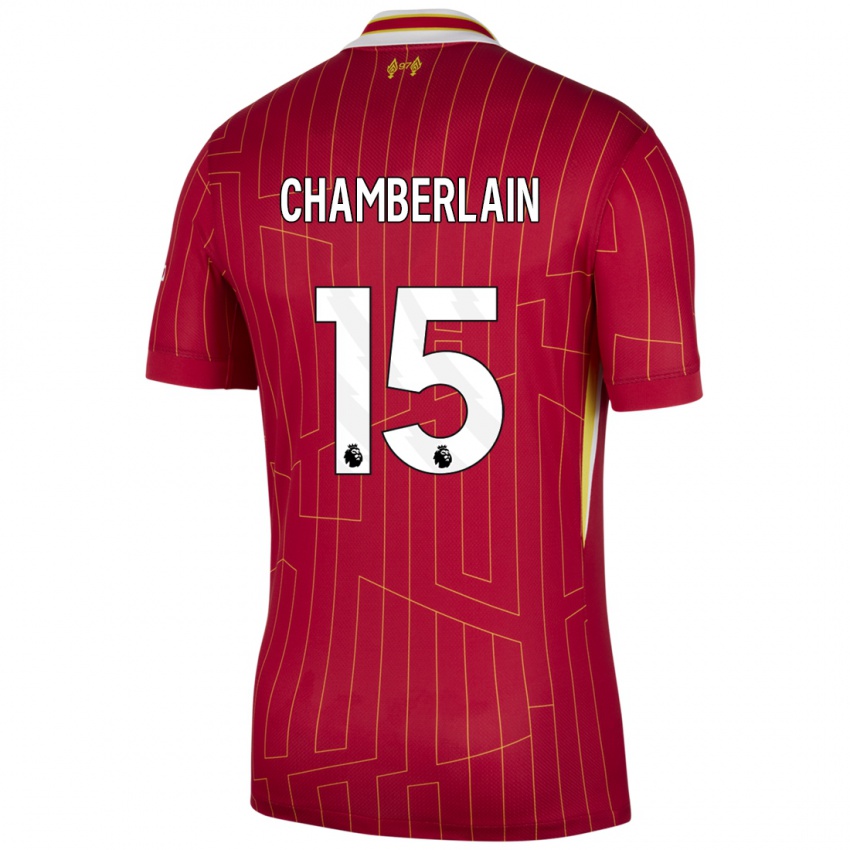 Lapset Alex Oxlade Chamberlain #15 Punainen Keltainen Valkoinen Kotipaita 2024/25 Lyhythihainen Paita T-Paita