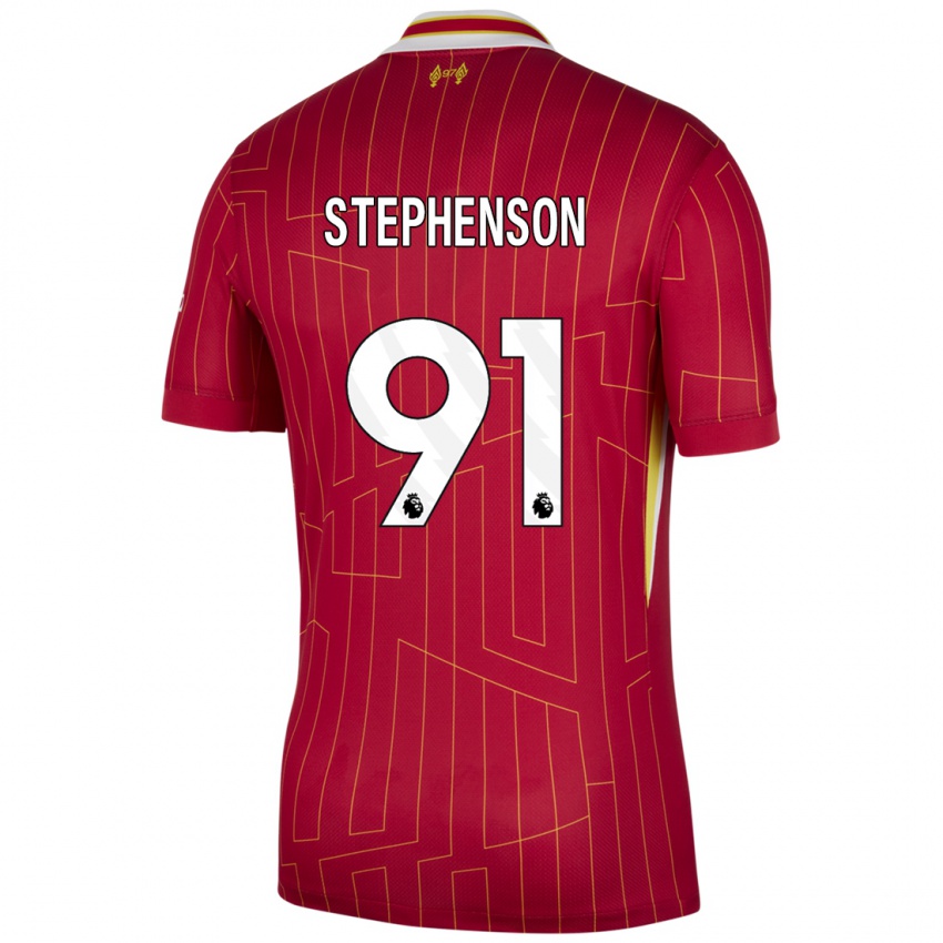 Lapset Luca Stephenson #91 Punainen Keltainen Valkoinen Kotipaita 2024/25 Lyhythihainen Paita T-Paita