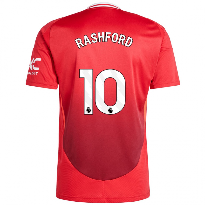 Lapset Marcus Rashford #10 Kirkkaan Punainen Kotipaita 2024/25 Lyhythihainen Paita T-Paita