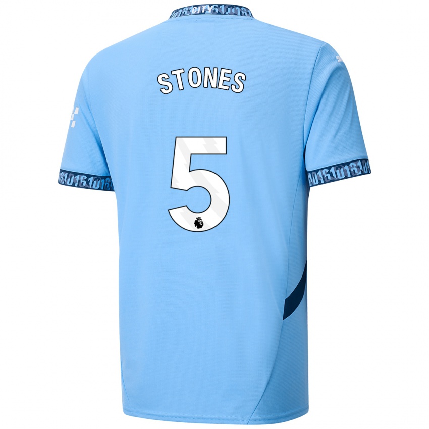 Lapset John Stones #5 Tummansininen Kotipaita 2024/25 Lyhythihainen Paita T-Paita