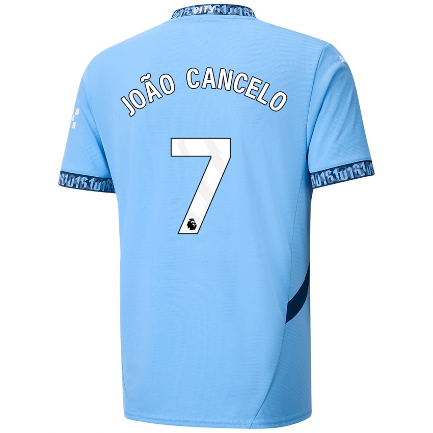 Lapset Joao Cancelo #7 Tummansininen Kotipaita 2024/25 Lyhythihainen Paita T-Paita